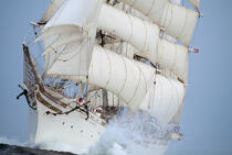 Sous le vent du Statsraad Lehmkuhl. © Philip Plisson / Plisson La Trinité / AA06046 - Nos reportages photos - Les grands voiliers
