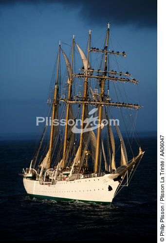 Manoeuvre sur l'Esmeralda. - © Philip Plisson / Plisson La Trinité / AA06047 - Nos reportages photos - Quatre-mâts goélette