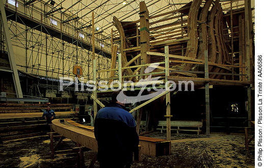 Chantier de la frégate l'Hermione. - © Philip Plisson / Plisson La Trinité / AA06586 - Photo Galleries - Shipyards