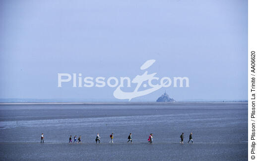 Promenade en baie du Mont St Michel. - © Philip Plisson / Plisson La Trinité / AA06620 - Nos reportages photos - Manche [La]