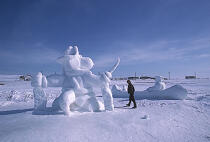 Sculpture sur glace aux Iles de la Madeleine. © Philip Plisson / Plisson La Trinité / AA06624 - Photo Galleries - Quebec [Province]