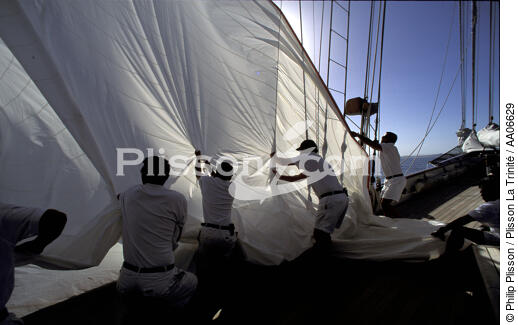 Manoeuvre sur Shenandoah. - © Philip Plisson / Plisson La Trinité / AA06629 - Photo Galleries - Three-masted schooner