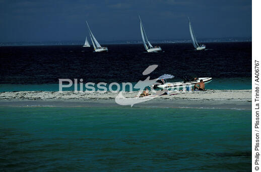 Banc de sable aux Glénan. - © Philip Plisson / Plisson La Trinité / AA06767 - Nos reportages photos - Archipel