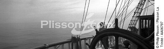 A bord du Belem. - © Philip Plisson / Plisson La Trinité / AA06797 - Nos reportages photos - Noir et blanc