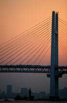 Baie de Tokyo - Pont de Yokohama © Philip Plisson / Plisson La Trinité / AA06870 - Nos reportages photos - Pont suspendu