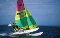 Hobie Cat 16. © Philip Plisson / Plisson La Trinité / AA07076 - Nos reportages photos - Catamaran de sport