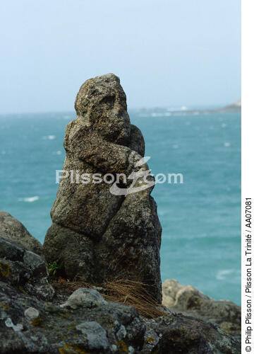 Sculpture à Rothéneuf. - © Philip Plisson / Plisson La Trinité / AA07081 - Nos reportages photos - Côte d'Emeraude [la]