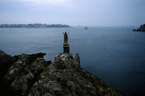 Notre Dame-Dominatrice sur le rocher de Bizeux, Saint-Servan-sur-mer. © Philip Plisson / Plisson La Trinité / AA07094 - Nos reportages photos - Ille & Vilaine