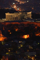 Le Parthénon de nuit. © Philip Plisson / Plisson La Trinité / AA07868 - Nos reportages photos - Grèce