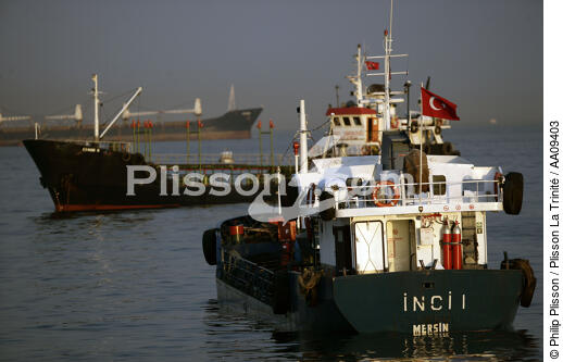 On the Bosphorus. - © Philip Plisson / Plisson La Trinité / AA09403 - Photo Galleries - Cargo ship carrying methane