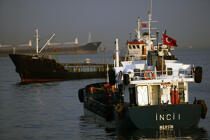 On the Bosphorus. © Philip Plisson / Plisson La Trinité / AA09403 - Photo Galleries - Cargo ship carrying methane