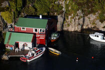 Maisons proche de Bergen en Norvège. © Philip Plisson / Plisson La Trinité / AA09569 - Nos reportages photos - Ville [Norvège]