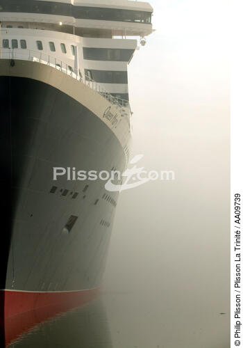 Stem of Queen Mary II. - © Philip Plisson / Plisson La Trinité / AA09739 - Photo Galleries - Queen Mary II, Birth of a Legend