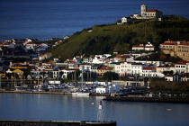 View on the harbour of Horta to the Azores. © Philip Plisson / Plisson La Trinité / AA10719 - Photo Galleries - Faial and Pico islands in the Azores