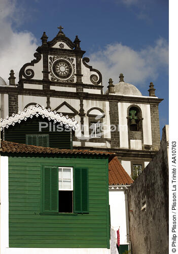 Façade d'une maison à Horta aux Açores. - © Philip Plisson / Plisson La Trinité / AA10763 - Nos reportages photos - Açores [les]