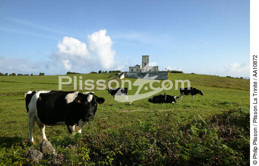 The lighthouse of the point of Ribeirinha on Faial in the Azores. - © Philip Plisson / Plisson La Trinité / AA10872 - Photo Galleries - Ribeirinha Point