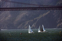 Régate sous le Golden Gate. © Philip Plisson / Plisson La Trinité / AA11140 - Nos reportages photos - Site [Californie]