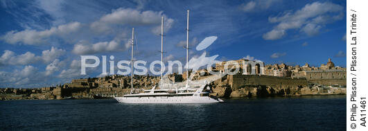 The Ponant in Malta. - © Philip Plisson / Plisson La Trinité / AA11461 - Photo Galleries - Passenger Liner