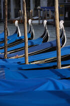Gondolas in Venice. © Philip Plisson / Plisson La Trinité / AA11493 - Photo Galleries - Elements of boat