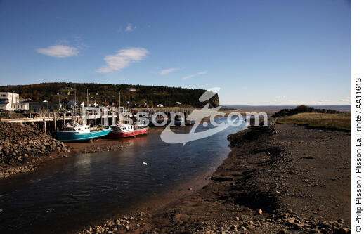 Le port d'Alma dans la Baie de Fundy. - © Philip Plisson / Plisson La Trinité / AA11613 - Nos reportages photos - Marée basse