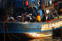 Pêcheurs marocains à Essaouira. © Philip Plisson / Plisson La Trinité / AA11640 - Nos reportages photos - Marin-pêcheur