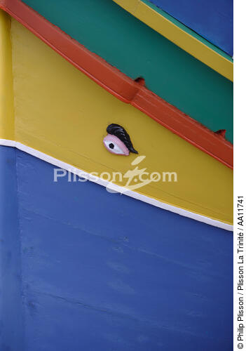 Peintures sur les coques de bateaux maltais. - © Philip Plisson / Plisson La Trinité / AA11741 - Nos reportages photos - Etraves