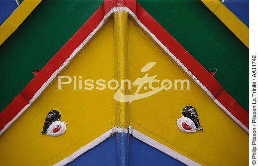 Peintures sur les coques de bateaux maltais. - © Philip Plisson / Plisson La Trinité / AA11742 - Nos reportages photos - Etraves