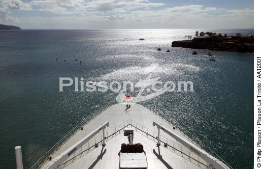 Arrivée du Queen Mary 2 à Fort-de-France. - © Philip Plisson / Plisson La Trinité / AA12001 - Nos reportages photos - Queen Mary II [le]