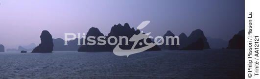 La Baie d' Along au Vietnam. - © Philip Plisson / Plisson La Trinité / AA12121 - Nos reportages photos - Aube