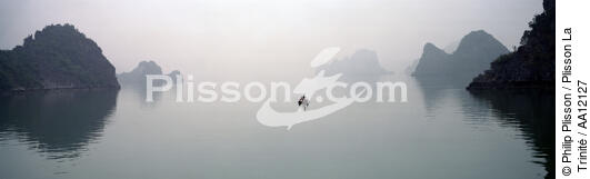 La Baie d'Along dans la brume. - © Philip Plisson / Plisson La Trinité / AA12127 - Nos reportages photos - Ciel