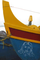 Bateaux sur la plage de Kollam. © Philip Plisson / Plisson La Trinité / AA12621 - Nos reportages photos - Elément d'un bateau