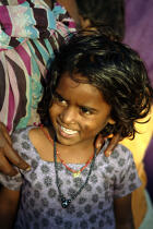 Enfant sur la plage de Kollam. © Philip Plisson / Plisson La Trinité / AA12634 - Nos reportages photos - Etats [Inde]