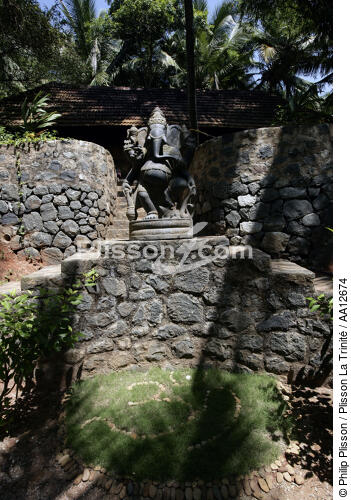 Statue in the garden of a hotel of Vilinjan. - © Philip Plisson / Plisson La Trinité / AA12674 - Photo Galleries - Kerala