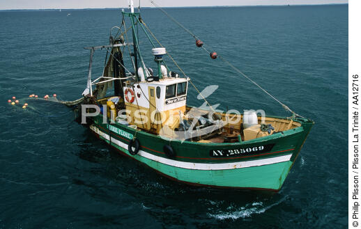 Chalutier en pêche. - © Philip Plisson / Plisson La Trinité / AA12716 - Nos reportages photos - Chalutier