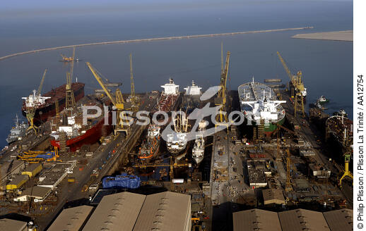 Shipyards in the port of Dubai. - © Philip Plisson / Plisson La Trinité / AA12754 - Photo Galleries - Naval repairs