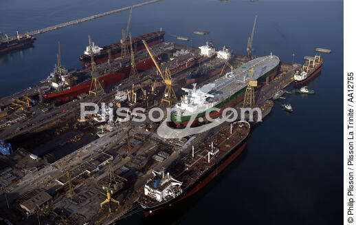 Chantier naval dans le port de Dubai. - © Philip Plisson / Plisson La Trinité / AA12755 - Nos reportages photos - Emirats Arabes Unis