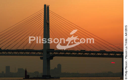 Baie de Tokyo - Pont de Yokohama - © Philip Plisson / Plisson La Trinité / AA12815 - Nos reportages photos - Japon