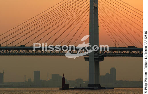Baie de Tokyo - Pont de Yokohama - © Philip Plisson / Plisson La Trinité / AA12816 - Nos reportages photos - Ville [Japon]