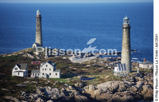 Cape Ann Twin Lighthouse in Massachusetts. - © Philip Plisson / Plisson La Trinité / AA13541 - Photo Galleries - Cape Ann