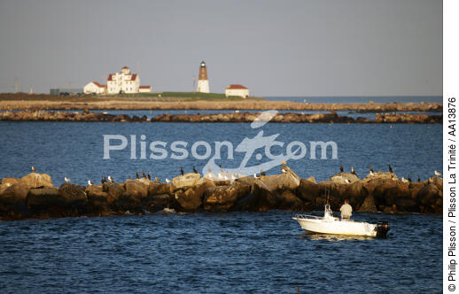Point Judith Light in the state of Rhode Island. - © Philip Plisson / Plisson La Trinité / AA13876 - Photo Galleries - New England