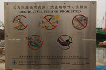 Panneau de pêches interdites à Hong Kong. © Philip Plisson / Plisson La Trinité / AA14012 - Nos reportages photos - Hong Kong, ville de contrastes