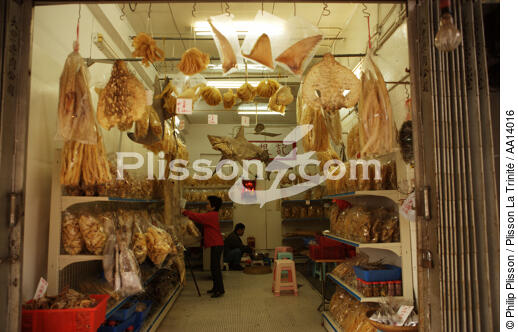Poissons séchés à Hong Kong. - © Philip Plisson / Plisson La Trinité / AA14016 - Nos reportages photos - Homme