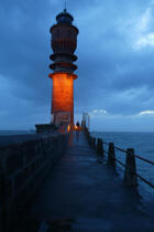 The lighthouse Saint-pol in Dunkerque. © Philip Plisson / Plisson La Trinité / AA14101 - Photo Galleries - Dusk