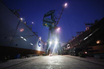 La ville portuaire de Ulsan en Corée de Sud. © Philip Plisson / Plisson La Trinité / AA14170 - Nos reportages photos - Chantier Hyundai, le plus grand chantier maritime du monde.