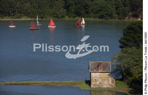 Traditional sailing on Auray river. - © Philip Plisson / Plisson La Trinité / AA15691 - Photo Galleries - Morbihan