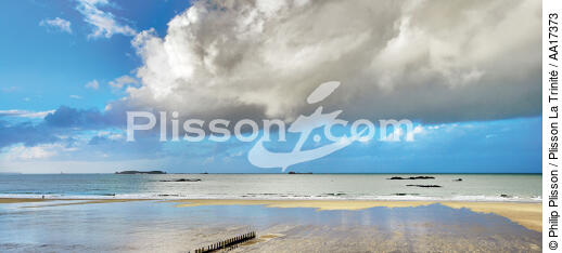 La plage du Sillon à St Malo. - © Philip Plisson / Plisson La Trinité / AA17373 - Nos reportages photos - Ville [35]