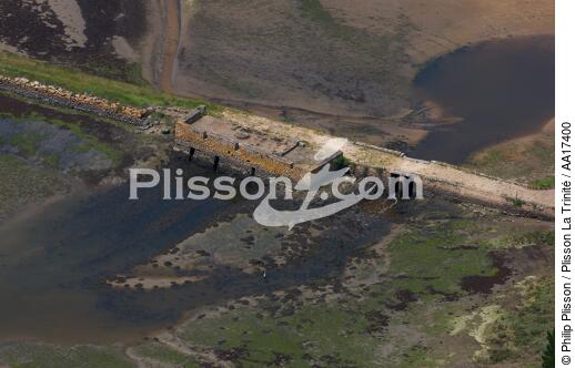 Ruines ancien moulin à marée au fond de la rivière de Crach - © Philip Plisson / Plisson La Trinité / AA17400 - Nos reportages photos - Rivière [56]