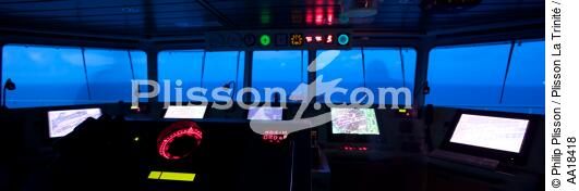 A bord d'un porte-conteneur. - © Philip Plisson / Plisson La Trinité / AA18418 - Nos reportages photos - Le CMA CGM Marco Polo