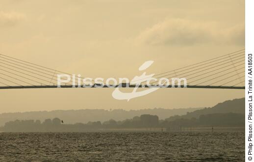 Le pont de Normandie. - © Philip Plisson / Plisson La Trinité / AA18503 - Nos reportages photos - Site [76]
