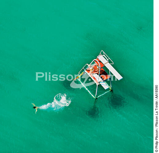 Plongeoir à Carnac - © Philip Plisson / Plisson La Trinité / AA19390 - Nos reportages photos - Déco Marine